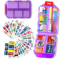 Pill Organizer with 161 Medicine Labels, Daily Travel Pill Case (Pink)