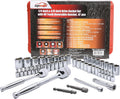 EPAuto 40 Pieces 1/4-Inch & 3/8-Inch Drive Socket Set, 72 Tooth Ratchet