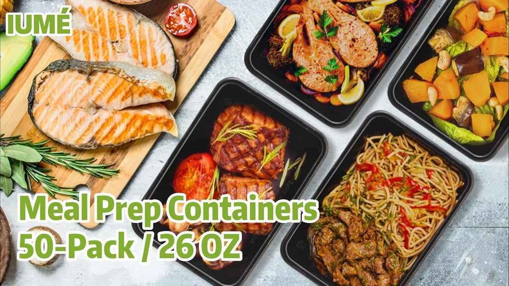50-Pack Meal Prep Containers, Single Compartment with lids, 26 OZ.