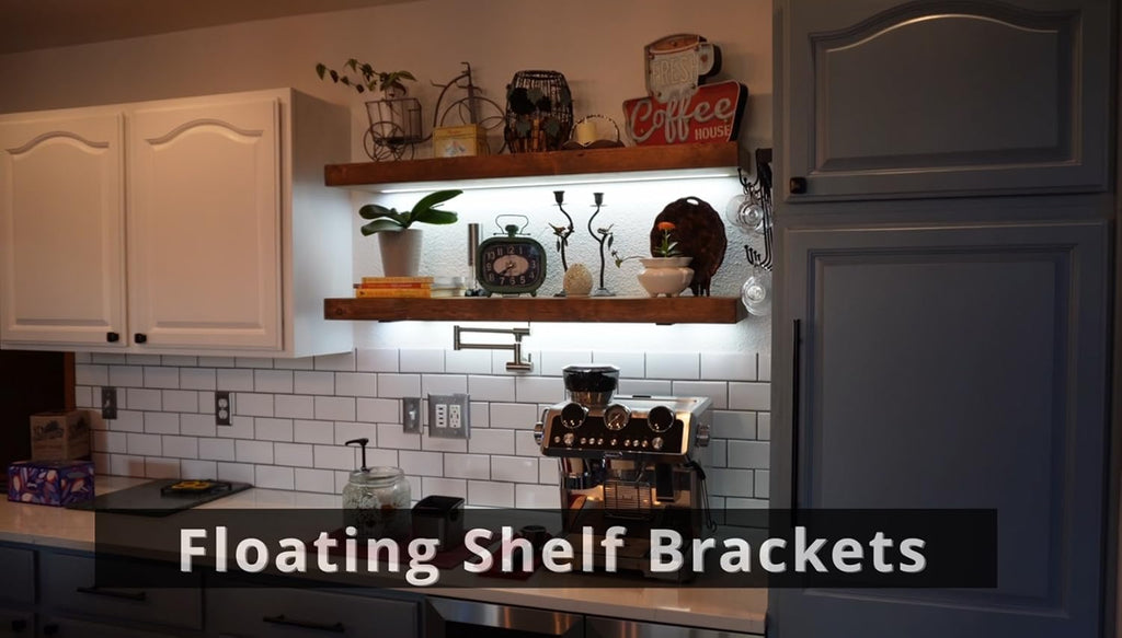 Starunder 6 Inch Floating Shelf Brackets,6 Pack L‑Shape Shelf Supports