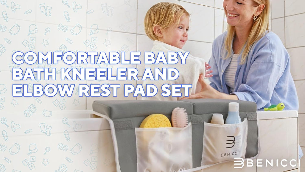 Benicci Bath Kneeler and Elbow Rest Pad Set, Kneeling Mat for Baby Bathing