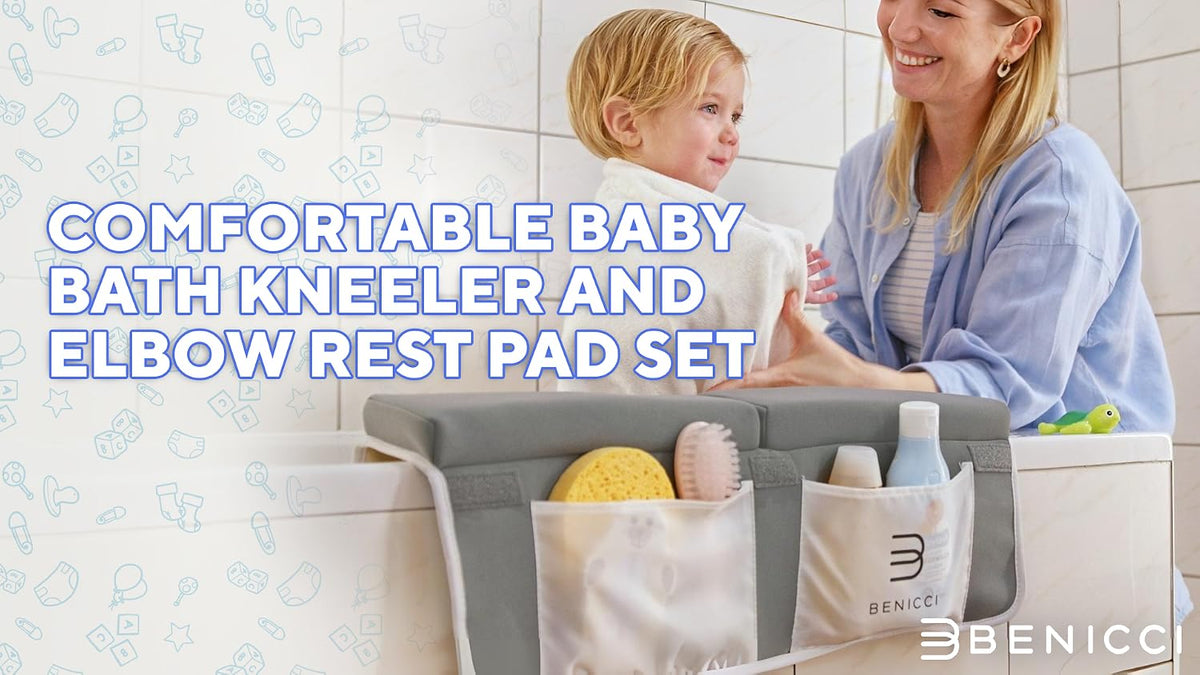 Benicci Bath Kneeler and Elbow Rest Pad Set, Kneeling Mat for Baby Bathing