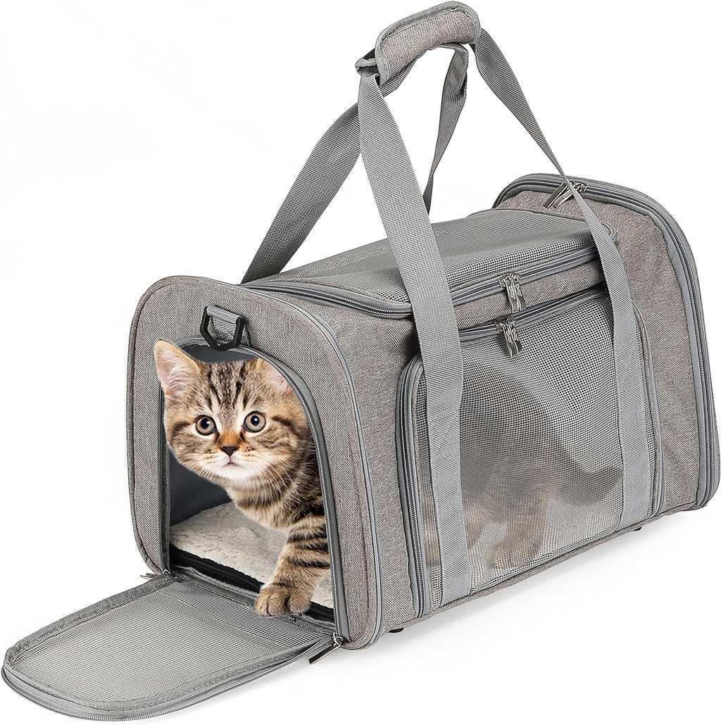Mr. Pen- Pet Carrier, 17.5" x 11.2" x 11.5", Medium Size, Gray