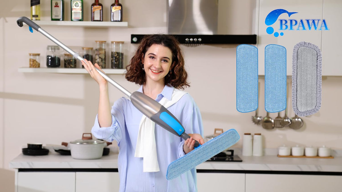 BPAWA Spray Mops for Floor Cleaning: Microfiber Wet Mop for Hardwood Tile