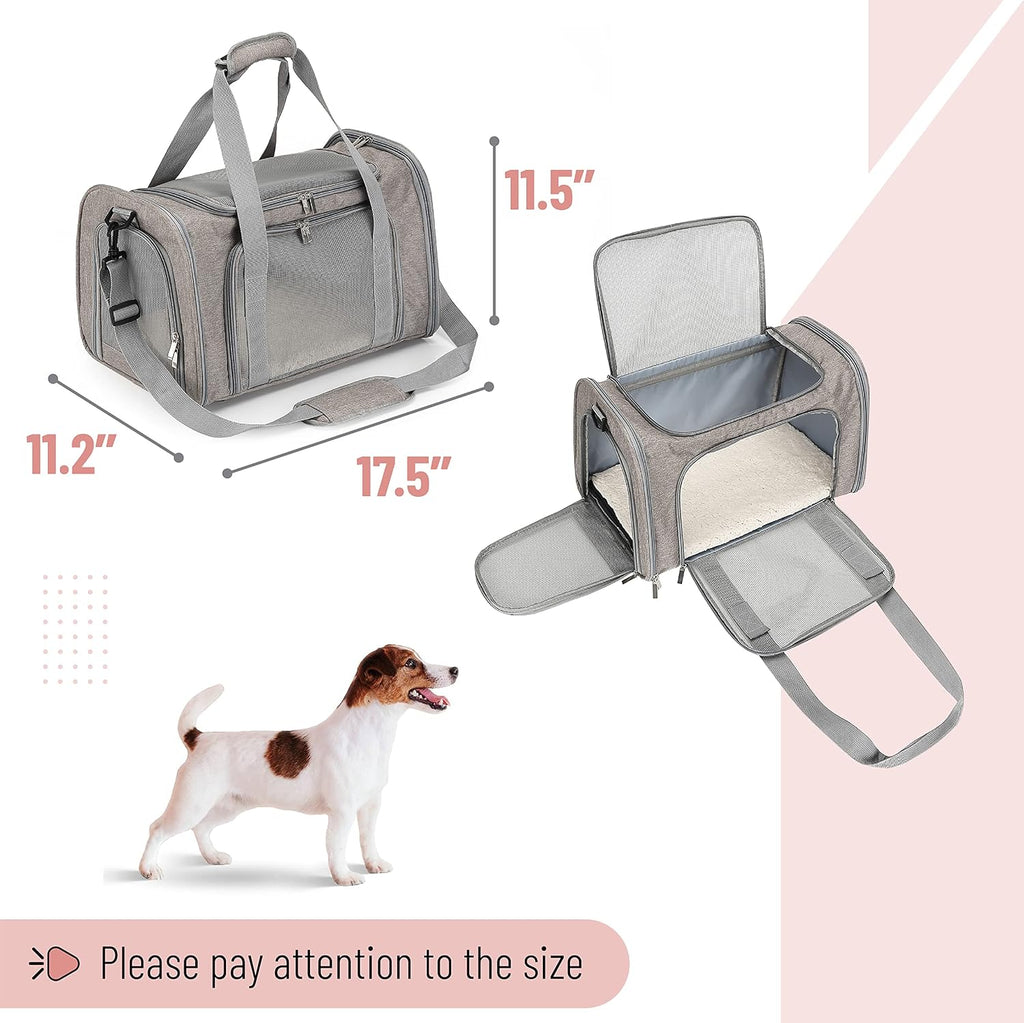 Mr. Pen- Pet Carrier, 17.5" x 11.2" x 11.5", Medium Size, Gray