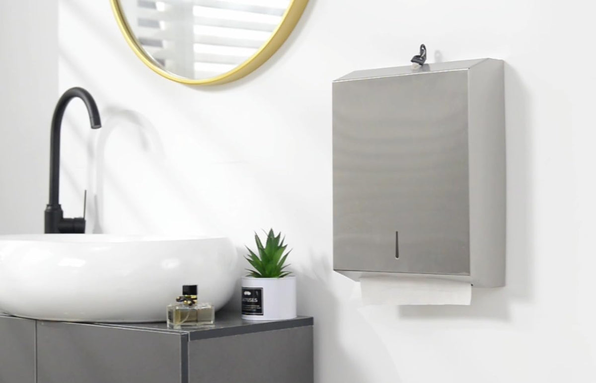 Gorlary Commercial Paper Towel Dispenser Wall Mount, Silver