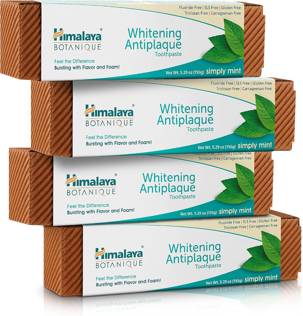 Himalaya Botanique Whitening Complete Care Toothpaste, Mint 4 Pack, 5.29 Oz