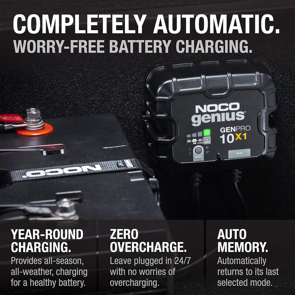 NOCO GENPRO10X1 12V 10A 1-Bank OnBoard Marine Battery Charger & Maintainer