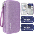 suzamed Insulin Cooler Travel Case, 2x150g Ice Pack TSA Approved, Purple
