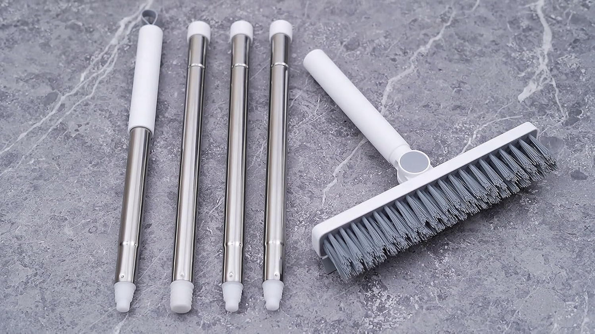 SetSail Grout Cleaner Brush with Long Handle, V-Shaped Floor Scrub Brush