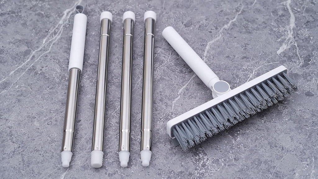 SetSail Grout Cleaner Brush with Long Handle, V-Shaped Floor Scrub Brush