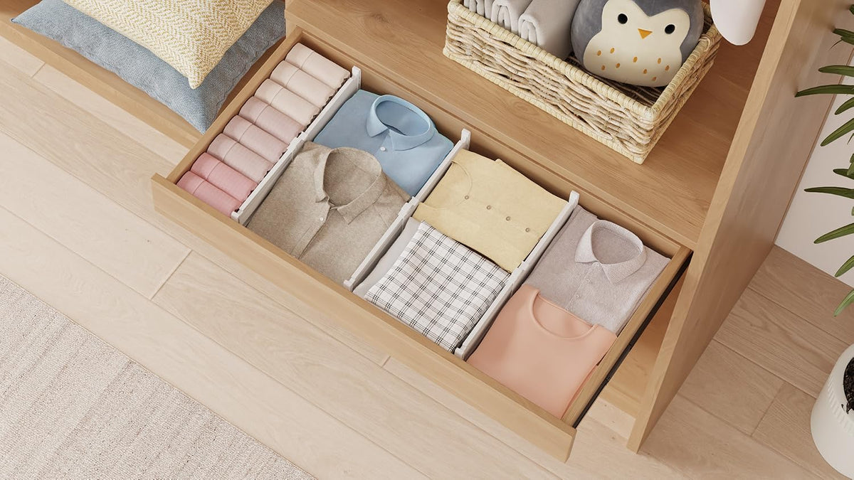 Lifewit 3.2" High Drawer Dividers for Clothes, Adjustable Drawer Organizers