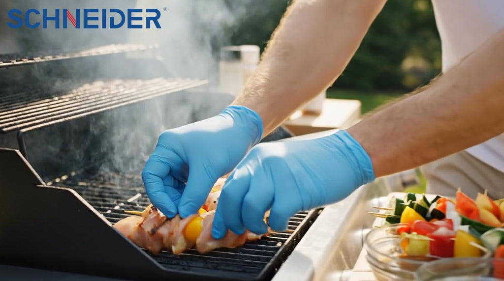 Schneider Medical Nitrile/Vinyl Blend Exam Gloves, Black Disposable