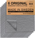 SUPERSCANDI 10 Pack Swedish Dishcloths for Kitchen - 100% Biodegradable & Compostable Reusable Paper Towels Washable, Food-Safe & Without Plastic - Dish Rags Suitable for Any Surface, Grey