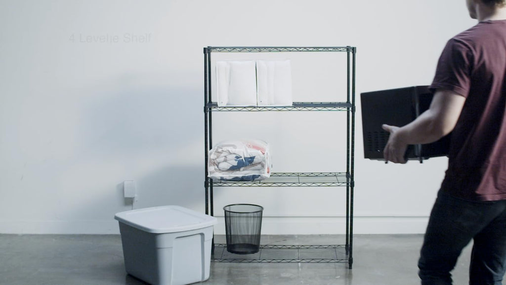 BestOffice | 4-Tier Wire Shelf | 36" x 14" x 54" | Black