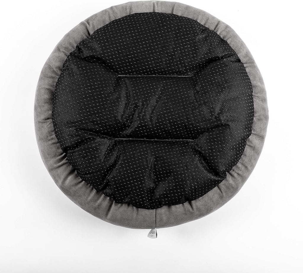 Love's cabin Round Donut Cat and Dog Cushion Bed, 20in Bed for Cats or Small Dogs, Anti-Slip & Water-Resistant Bottom, Super Soft Durable Fabric Pet Beds, Washable Luxury Cat & Dog Bed Gray