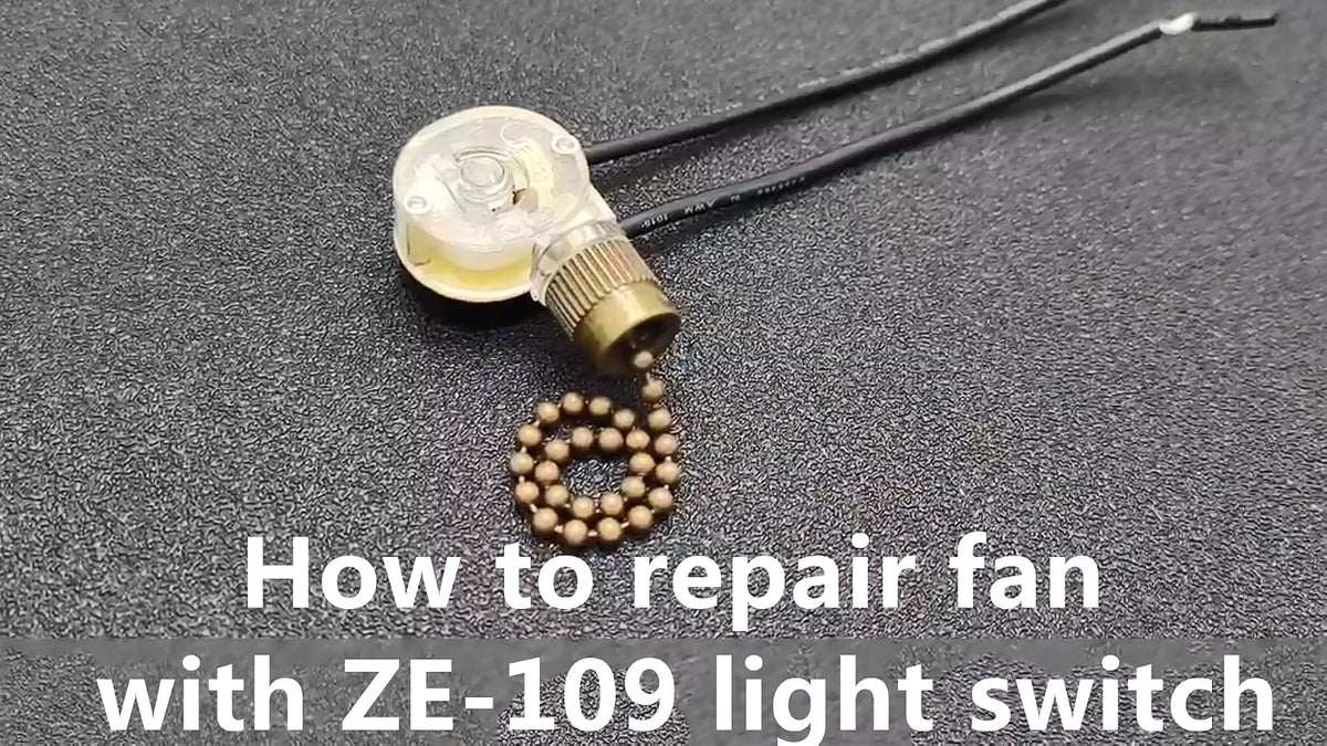Ceiling Fan Light Switch Zing Ear ZE-109 Two-Wire With Pull Cords for Fans, Lamps and Wall Lights - Pull Chain Control Replacement On-Off, 2 Pcs Bronze