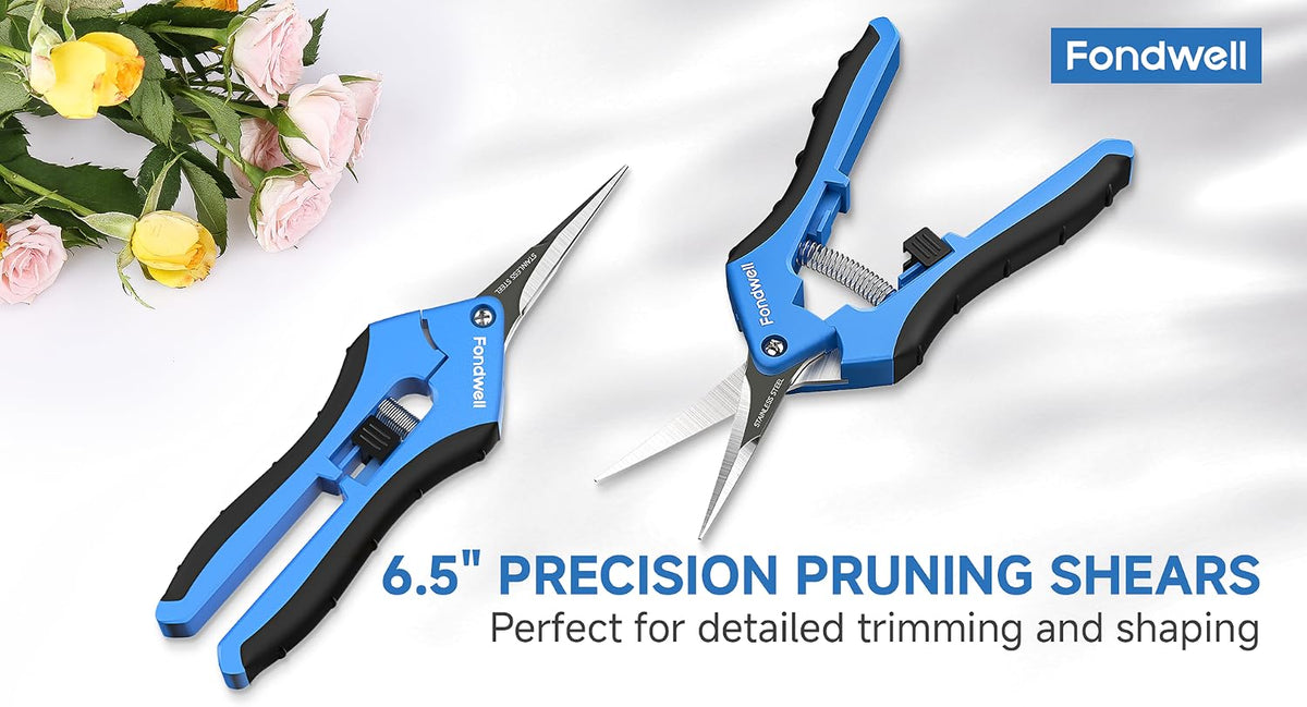 Fondwell 6.5" Small Pruning Shears for Gardening, Plant Trimming Scissors