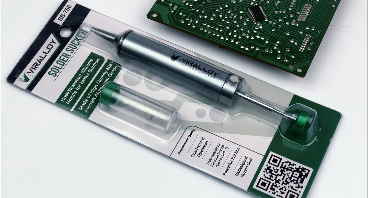 Solder Sucker Tool No Clog Silicone-Tip Manual Desoldering Pump Soldering Accessories for Solder Remover – Unrivaled Suction • No Power Needed • Ultra Low-Maintenance • Best-in-Class Desoldering Gun