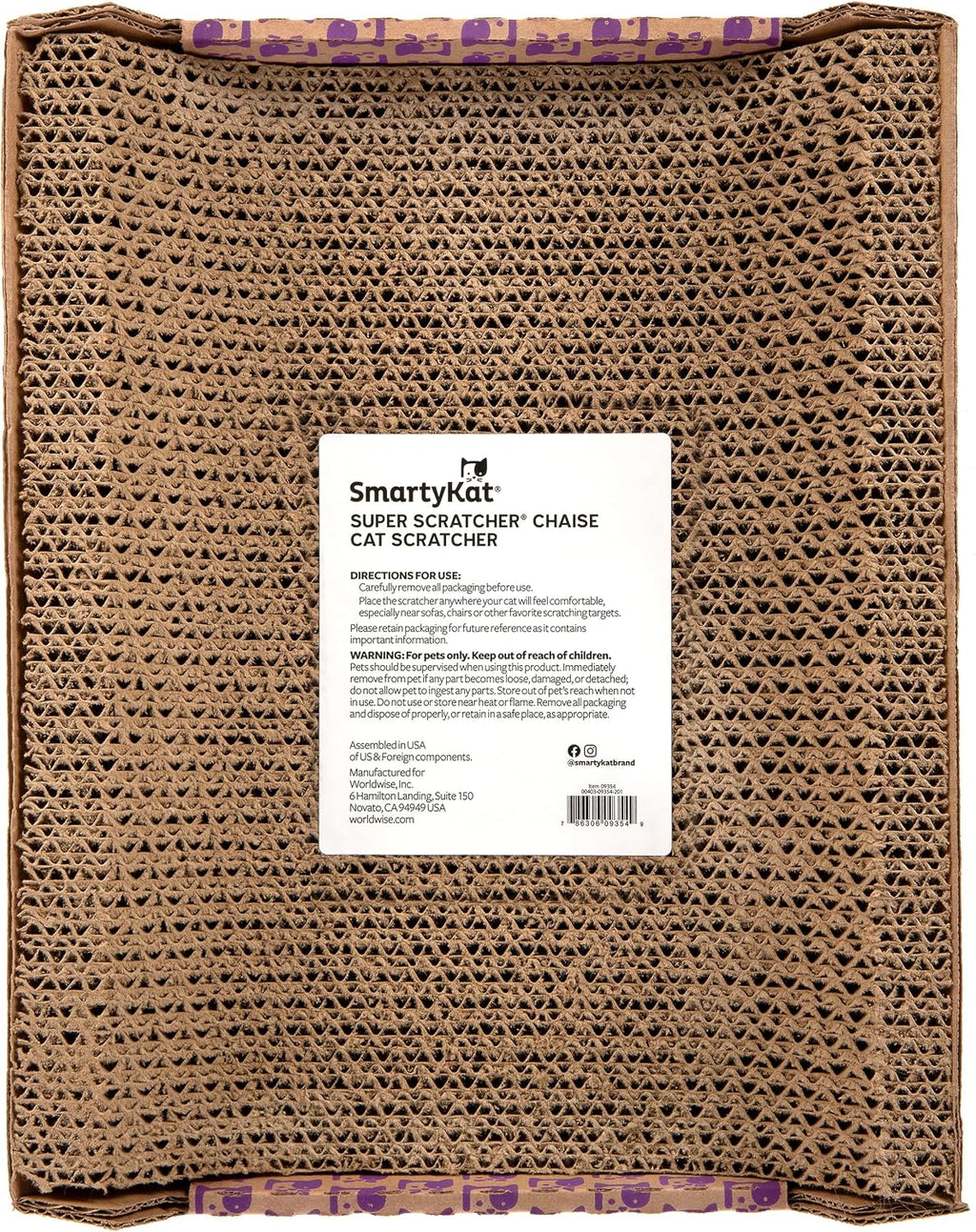 SmartyKat Super Scratcher Chaise Corrugated Cat Scratcher, Catnip Infusion Technology - Brown, One Size