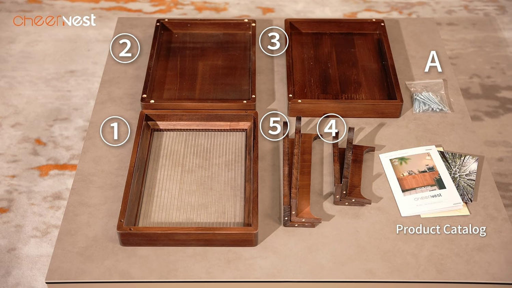 Solid Wood Side Table, 3 Tier Small End Table, Brown Accent Table