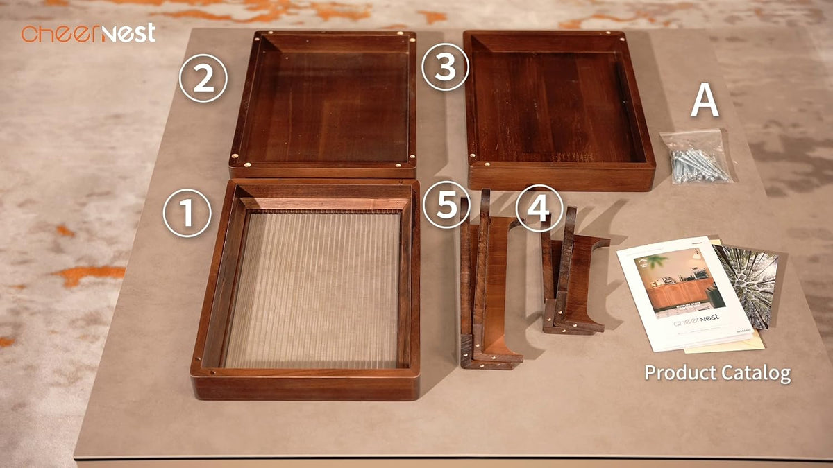 Solid Wood Side Table, 3 Tier Small End Table, Brown Accent Table