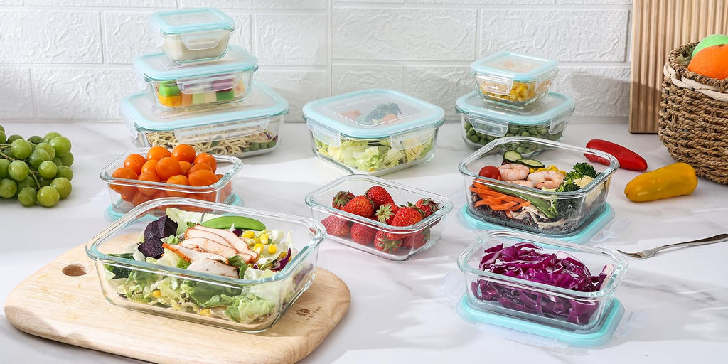 Vtopmart 8 Pack Glass Food Storage Containers with Airtight Lids