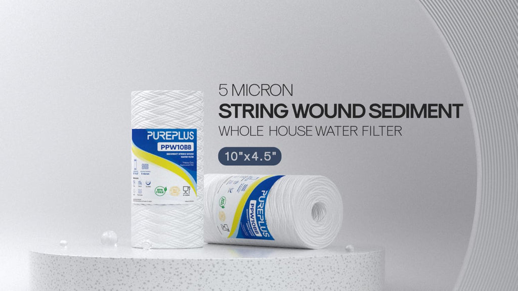 PUREPLUS 5 Micron 10 x 4.5 Whole House Water Filter for Well Water 2 Pack